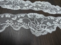 Dentelle blanche brodée motif pivoine en spirale pour la décoration de robes, accessoires de couture, vente en gros pour garçons