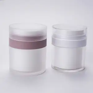 Custom Printed Frosted Matte Finish <strong>Airless</strong> <strong>Pump</strong> <strong>Jar</strong> 15ml 30ml 50ml Acrylic Plastic PP Base for Face Cream Cosmetics Packaging - Product Image 1