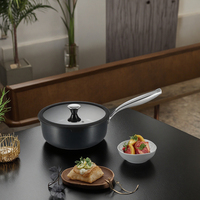 Poêle à frire profonde de 26 cm avec couvercle en verre Design moderne Céramique antiadhésive Métal Home Cooking Induction Cooker Shine Black Kitchen Pot