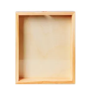 Eco Friendly Wholesale Natural Christmas 3D Wood Photo Picture Frame Shadow Box