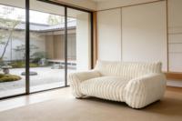 Canapé modulable rayé en gros, design moderne, réduction d'espace de 60 %, service OEM pour les détaillants de meubles et l'utilisation en atelier