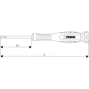 Destornillador Hexagonal de Precisión Fervi de 3 mm de Longitud, Diseño de Mango en L - Product Image 1