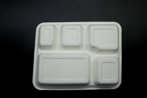 Chất lượng cao Phân hủy sinh học dùng một lần mía bã mía bột giấy 5 ngăn <span class=keywords><strong>container</strong></span> thực phẩm khay với nắp - Product Image 3