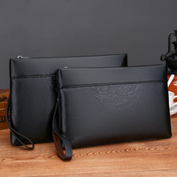 Tas Clutch PU Desainer Mewah Pria, Dompet Selempang, Kapasitas Besar, Tahan Air, Penutup Ritsleting, Bisnis Kasual