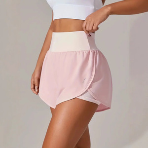 Falda pantalón deportiva 2 en 1 de cintura alta para mujer, de secado rápido, con pantalón corto interior, logotipo personalizado, para tenis, golf, entrenamiento y running - Product Image 1