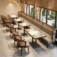 Offre Spéciale : Mobilier Commercial Moderne pour Restaurant – Banquette Courbe avec Table Ronde et Chaises pour Hôtels et Restaurants