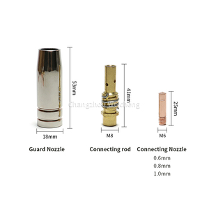Phụ kiện <span class=keywords><strong>15AK</strong></span> <span class=keywords><strong>Binzel</strong></span>, đầu tiếp xúc cổ ngỗng hàn và vòi phun khí đồng MB, phụ tùng hàn MIG - Product Image 3