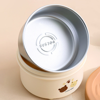 Boîte à lunch ronde sous vide thermos portable en acier inoxydable 304 pour enfants avec sac isotherme Conteneur à soupe Pot de stockage d'aliments chauds