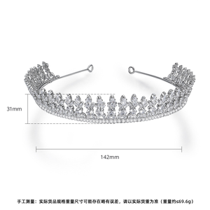 ウェディングティアラコームジュエリークラウンジルコンフラワーガール高級女性エレガントブライダルヘアアクセサリーページェント記念日 - Product Image 5