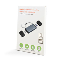 Lecteur de carte CF multifonctionnel USB3.0/Type-C Adaptateur SD TF Lecteur de stockage haute vitesse multi-interface pour téléphone portable et ordinateur