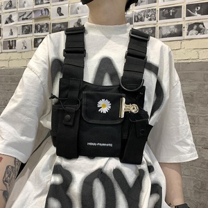 Bolso de hombro personalizado con estampado de letras para hombre, riñonera ajustable a la moda, chaleco táctico, aparejo para el pecho - Product Image 3