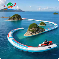Jet gonflable Ski piste de course aquatique gonflable point de chute parcours d'obstacles jeux d'eau gonflables jouets à vendre