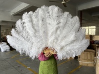 Noir grand ventilateur de plumes d'autruche pour les femmes Costume spectacle thé fête vacances approvisionnement danse mariée mariage décor Photoshoot accessoire
