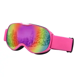 Máscara de esquí de Color para niños, gafas de seguridad antiniebla con doble lente para esquí y snowboard