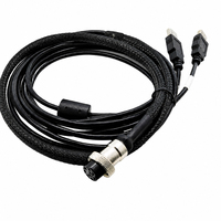 Kabel Sinyal Berkualitas Tinggi GX16 8 Pin Female ke Double USB 2.0 Male dengan Pelindung, Jaket Kepang, dan Inti Ferit