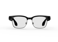 Lunettes intelligentes électrochromiques US Stock E09C à demi-cerclage en métal avec caméra 8MP, stabilisation d'image électronique (EIS) anti-tremblement et vidéo 1080p