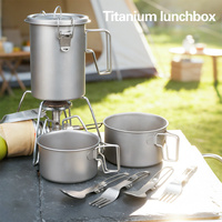 Cuisinière à riz à vapeur en titane pur, légère et portable, grande capacité, multifonctionnelle pour le camping, la randonnée, les pique-niques en plein air