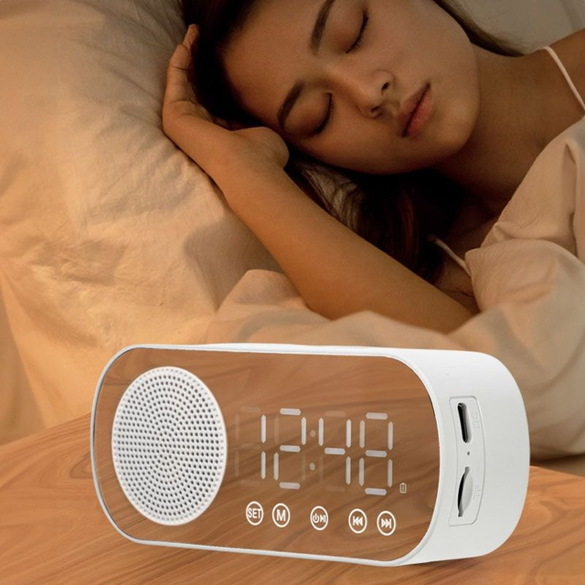 Factory Direct Sales Gift  Speaker Alarm Clock Smart Speaker Subwoofer Desktop Small Speaker and Clock
