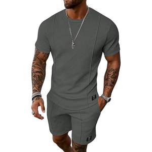 Ensemble de survêtement d'été personnalisé pour homme, 2 pièces, manches courtes, décontracté, respirant, tenue de jogging, taille adulte M L XL XXL - Product Image 2