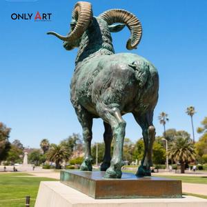 Only Art Hpt Selling Animal Art Elegante tallado a mano <span class=keywords><strong>de</strong></span> madera Bighorn Sheep Esculturas Bronce Ram Bighorn Sheep Estatua para jardín - Product Image 6