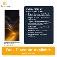 Remplacement pour l'écran OLED du Samsung Galaxy S24 Ultra 5G, assemblage d'écran original + verre remplaçable, avec cadre d'origine, grade A