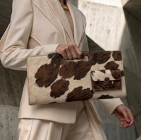Sac à main en cuir de fourrure de cheval pour femmes, sac à bandoulière classique en cuir véritable pour femme