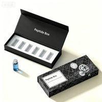 Boîte d'expédition en carton rigide de luxe pour flacons de peptides de 3 ml et 10 ml, portable, vide, avec fermeture magnétique à clapet, pour emballage de peptides