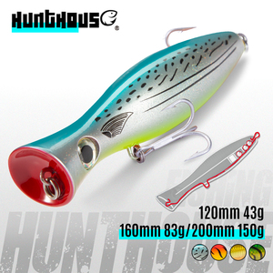 Hunt House pêche en eau salée lure120mm 160mm 200mm Oem Topwater dur Popper Lerrue leurre Popper - Product Image 1