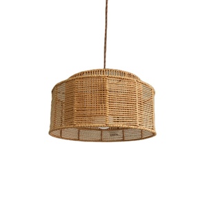 Lampada da Parete in Stile Cinese Retrò con <span class=keywords><strong>Paralume</strong></span> in <span class=keywords><strong>Corda</strong></span> di Canapa Intrecciata a LED per Camera da Letto e Soggiorno - Product Image 5