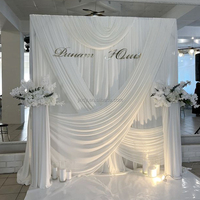 Rideau de fond en polyester et élasthanne extensible 4 directions blanc moderne, panneau de fond, tuyau et draperies pour la décoration de scène de mariage, d'événements et de fêtes