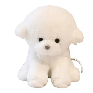 赤ちゃんの安全な柔らかい犬ぬいぐるみ白いふわふわ動物かわいいミニ小さなぬいぐるみぬいぐるみ白い犬
