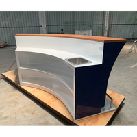 Comptoir de bar en bois massif au design moderne, couleur au choix, d'occasion, à vendre