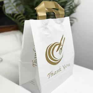 סיטונאי מודפס אישית תודה לך לולאה כבדה להתמודד עם מסעדה צהריים מזון אריזה פלסטיק לקחת משם שקיות עם ידית - Product Image 6