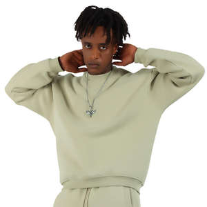 H5583 alta calidad bajo OEM MOQ personalizado 345 Gsm mezcla de algodón Sudaderas mujeres hombres - Product Image 4