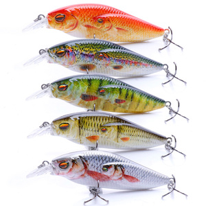 VTAVTA 12.5cm,10.5g leurres de pêche Minnow Crank Bait Crankbait Bass Baits Set Kit Tackle Treble Hook - Product Image 1