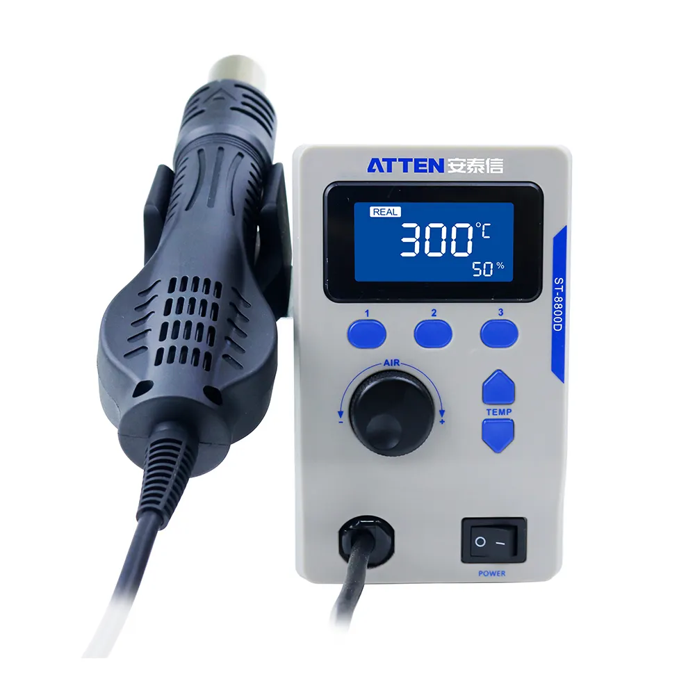 ATTEN-Estación de retrabajo de aire caliente Digital ST8800D, 800w, 110v, 220v, con 4 boquillas