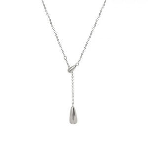 Venta caliente colgante de gota de agua de acero inoxidable collares en forma de Y sin deslustre para mujeres - Product Image 6