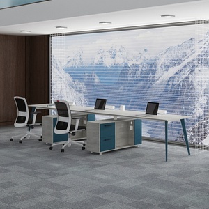 Luxury Modern 6-Person Office Desks Durable Wooden Modular Workstation with Drawer Staff <b>Table</b> - Product Image 3