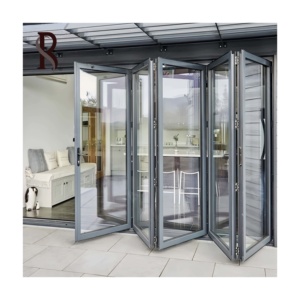 Rising Listo para instalar American Custom Nordic Thermal Break Aluminio Bifold Acordeón Winnipeg Mejor precio Bi Puertas plegables - Product Image 5