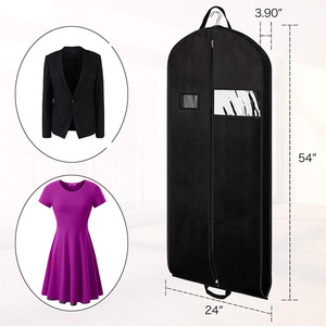 Haute qualité pliable grande capacité <span class=keywords><strong>vêtement</strong></span> sac robe <span class=keywords><strong>de</strong></span> mariée hommes costume <span class=keywords><strong>tissu</strong></span> imprimé couverture noire avec fermetures éclair et poches - Product Image 2