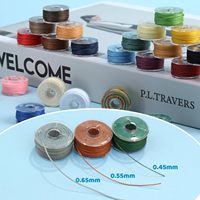 Ensemble de fils cirés en boîte, 25 couleurs, 0,45 mm, 0,55 mm, 0,65 mm, 130 g, pour la couture du cuir, la fabrication de bijoux, les travaux manuels DIY