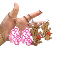 Porte-clés personnalisé en PVC avec texte en relief, lettres 3D moulées, porte-clés en caoutchouc souple, fermoir mousqueton, cadeau promotionnel pour entreprise
