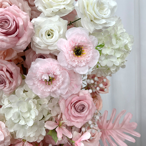 Prometto stile classico rosa fiore pilastro arco disposizione fiore artificiale arco Kit per le <span class=keywords><strong>scene</strong></span> di proposta di matrimonio - Product Image 4