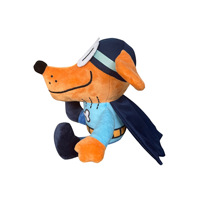 Vente en gros de jouets en peluche personnalisés chien homme aboyeur chevalier animal en peluche mignon chien détective conception chiot jouet animal en peluche