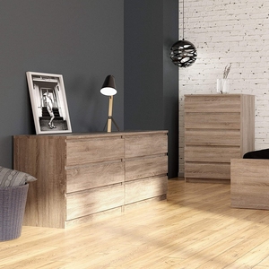 Muebles para el hogar pecho <span class=keywords><strong>ancho</strong></span> <span class=keywords><strong>de</strong></span> 6 cajones (3 + 3) En trufa <span class=keywords><strong>de</strong></span> roble muebles <span class=keywords><strong>de</strong></span> sala <span class=keywords><strong>de</strong></span> tablero <span class=keywords><strong>de</strong></span> partículas MDF - Product Image 6
