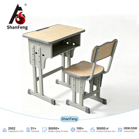 Ensemble Chaise et Bureau Individuel pour Étudiant - Mobilier Scolaire Collège, Salle Informatique, Bibliothèque, Bureau d'Étude, Chambre d'Enfant, Table de Garderie Scolaire