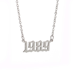 Nuevo Collar de Acero Inoxidable Digital con Número de <span class=keywords><strong>A</strong></span>ño de Nacimiento 1980~2022, Accesorios de Joyerí<span class=keywords><strong>a</strong></span> para Hombre y <span class=keywords><strong>Mujer</strong></span> - Product Image 1