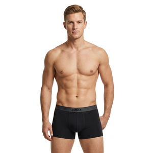 OEM ODM Men's High-Rise Woven Spandex/Modal/Cotton Yarn Dyed Seamless Elastic Waistband Anti-Bacterial Breathable Quick <b>Boxer</b> - Product Image 1