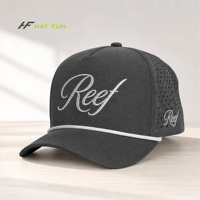 Casquette de baseball en nylon 5 panneaux personnalisée de haute qualité, avec trous découpés au laser, séchage rapide, respirante, pour sports de plein air