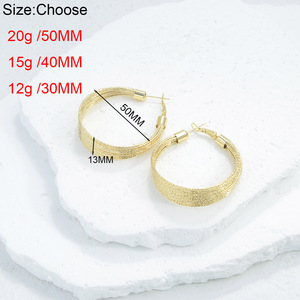 Orecchini a Cerchio Grandi e Voluminosi da Donna, Placcati Oro 18k, Stile Hiphop Africano Dubai, Multistrato, Chunky, Aretes De <span class=keywords><strong>Moda</strong></span> - Product Image 2